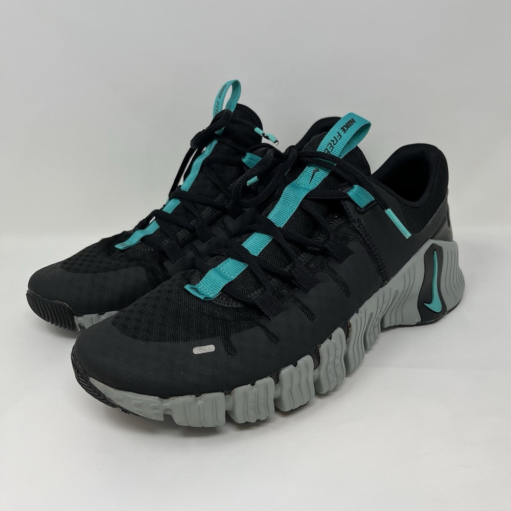 Nike Free Metcon 5 Mens Size 9.5 Black Clear Jade Mesh Cross-Training DV3949-004